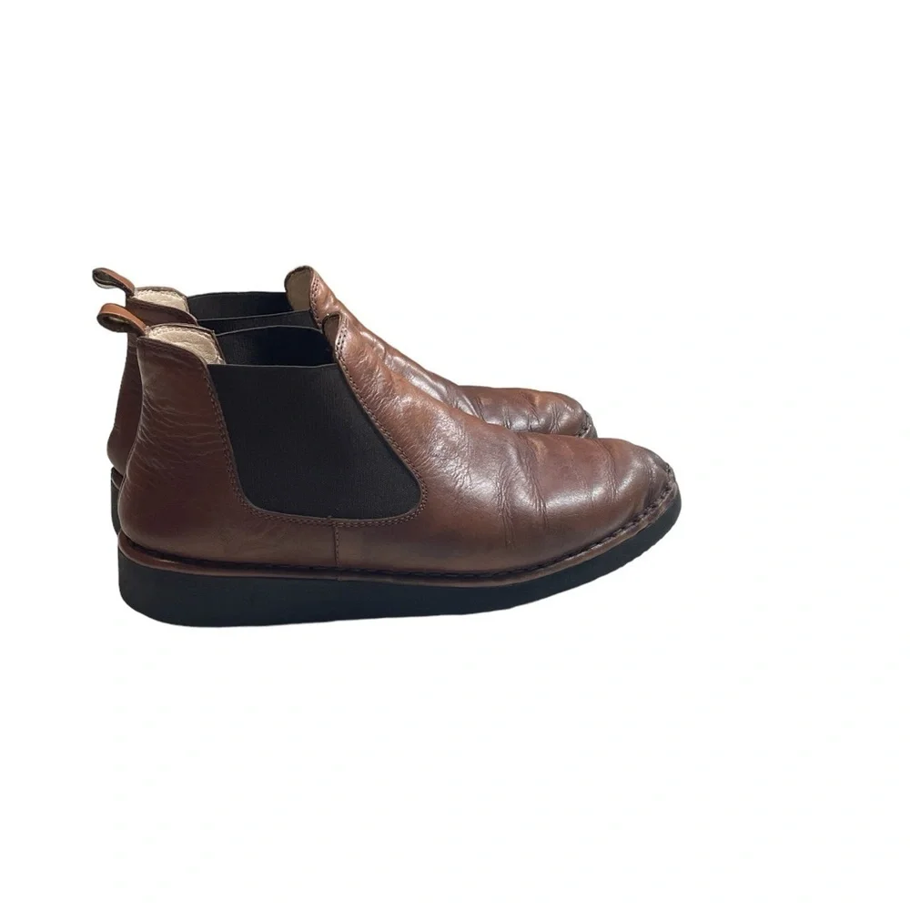 Sesto Meucci Pull On Boots Ankle Chelsea Round Toe Fall Casual Leather
